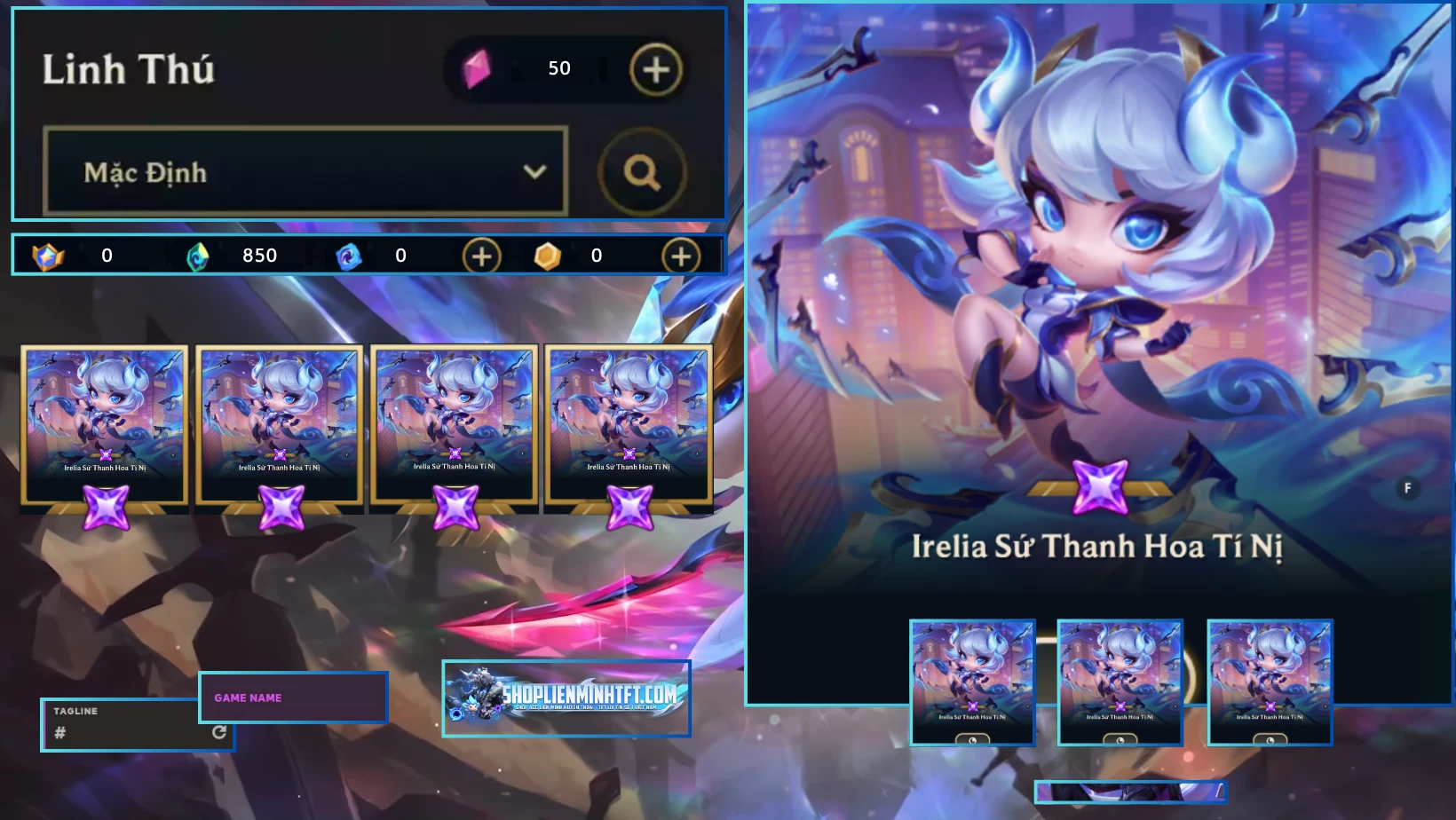 IRELIA SỨ THANH HOA TÍ NỊ CLONE